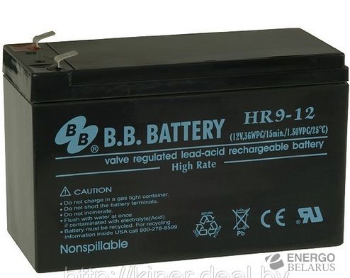   12V/9Ah B.B. Battery HR9-12 (F2)