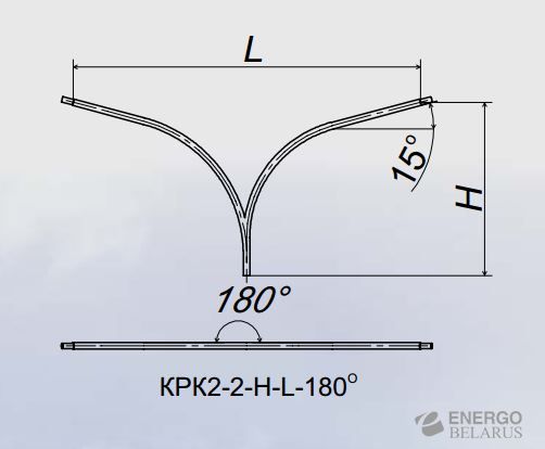 Кронштейн к консольным опорам КРК2-2-1,5-3,0-180°