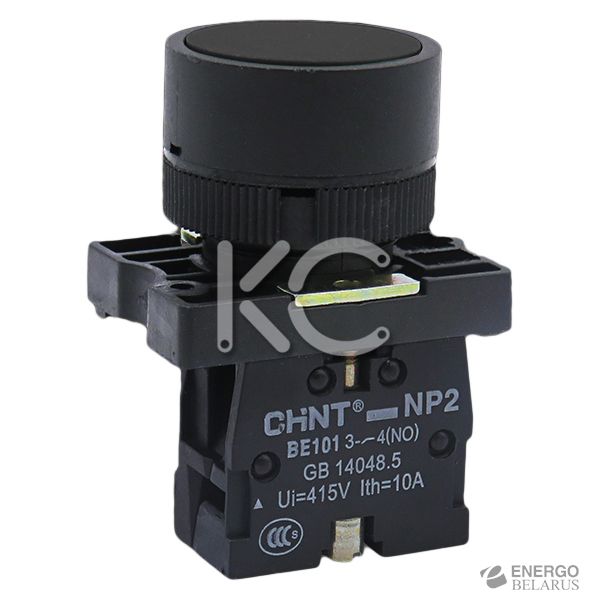 Кнопка управления NP2-EA21 без подсветки черная 1НО IP40 (CHINT)