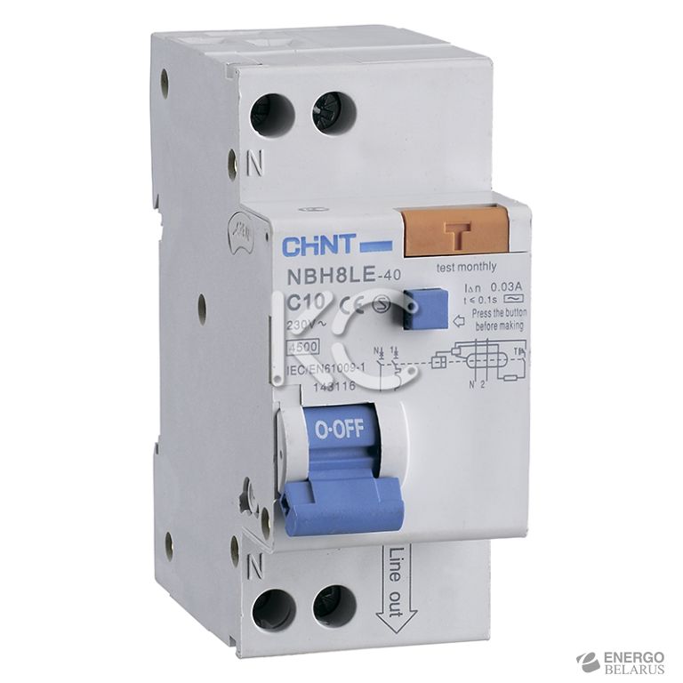 Дифференциальный автомат NBH8LE-40 1P+N 25A 30mA х-ка С 4.5kA (R) (CHINT)