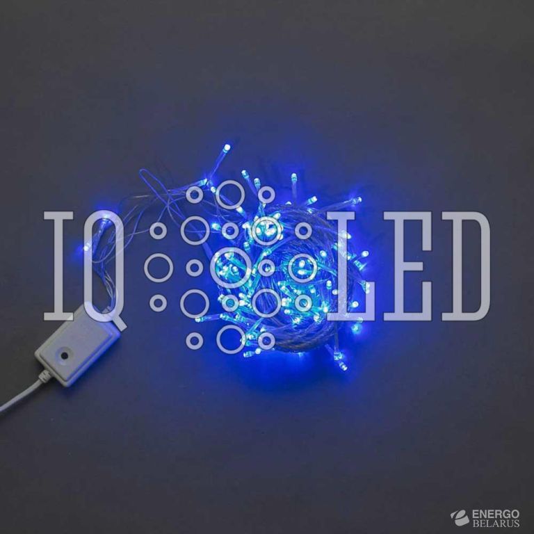 Гирлянда с контроллером 10M, 240V, синяя на прозрачном проводе
