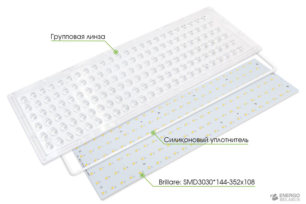Модуль Brillare SMD3030*144-352x108 (85x155°)