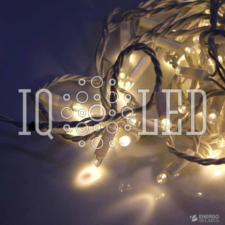 Гирлянда постоянного свечения 20M, 24V, (Wire 2.3mm), белая теплый / белый провод, соединяемая (без шнура) (новый конн)