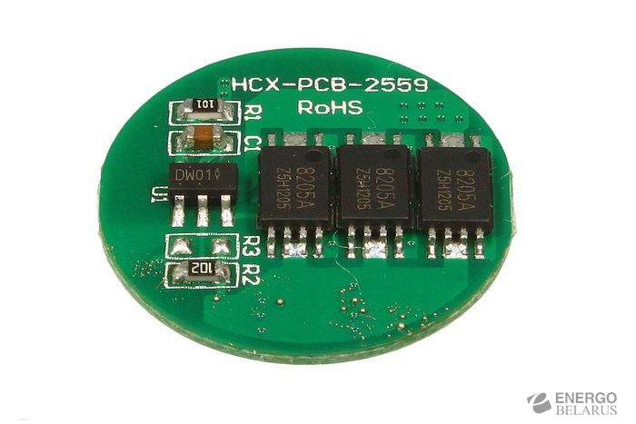 Плата защиты для литиевых аккумуляторов 1S (3.7V/5А) Maxpower