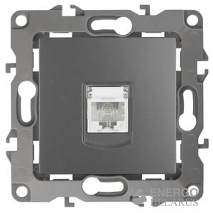 Розетка телефонная 12-3105-12 ЭРА RJ11, IP20, Эра12, графит (10/100/2500)