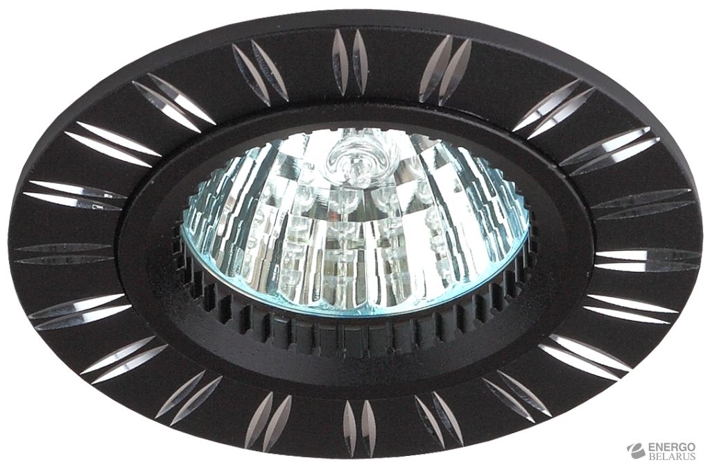 KL33 AL/BK Светильник ЭРА алюминиевый MR16,12V/220V, 50W черный/хром (50/2400)