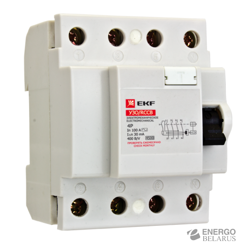 Устройство защитного отключения УЗО 4P 40А/30мА (электромеханическое) EKF Basic