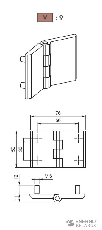 Петля накладная Essentra (Mesan) 099-1-F-9