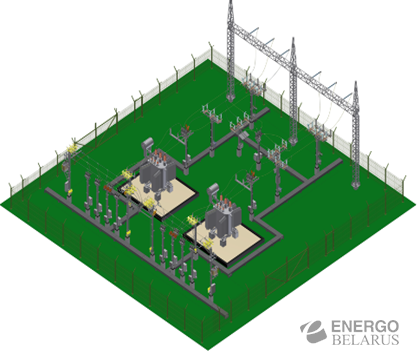 Подстанция трансформаторная понизительная 35/10(6) кВ на базе реклоузеров  Smart35 и Smart15 (Sub35_Rec35Rec15_U)