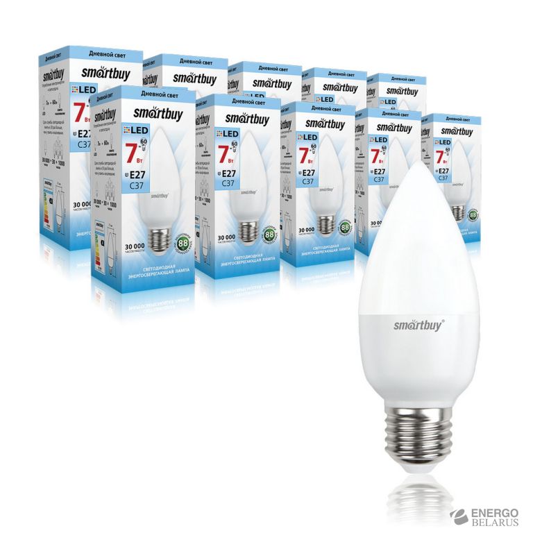 Лампа светодиодная (LED) Smartbuy-C37-05W/4000/E27