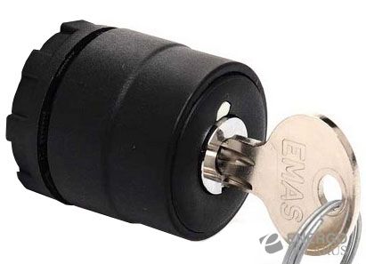 Головка переключателя пластиковая с ключом на 2 положения (0-1) 60° с фиксацией, извлечение 0-1 CP-AC20-IP65 Emas