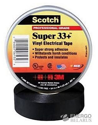 Scotch SUPER 33+ Лента электроизоляционная черная 19ммх20мх0,18мм