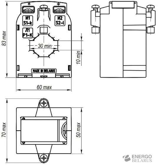 Трансформатор тока малогабаритный шинный ТШП-0,66м50-0,5-750/5-10-У3