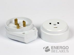 Разъем Smartbuy, для плиты 32А 250В 2P+PE (СУ)  пластиковый белый