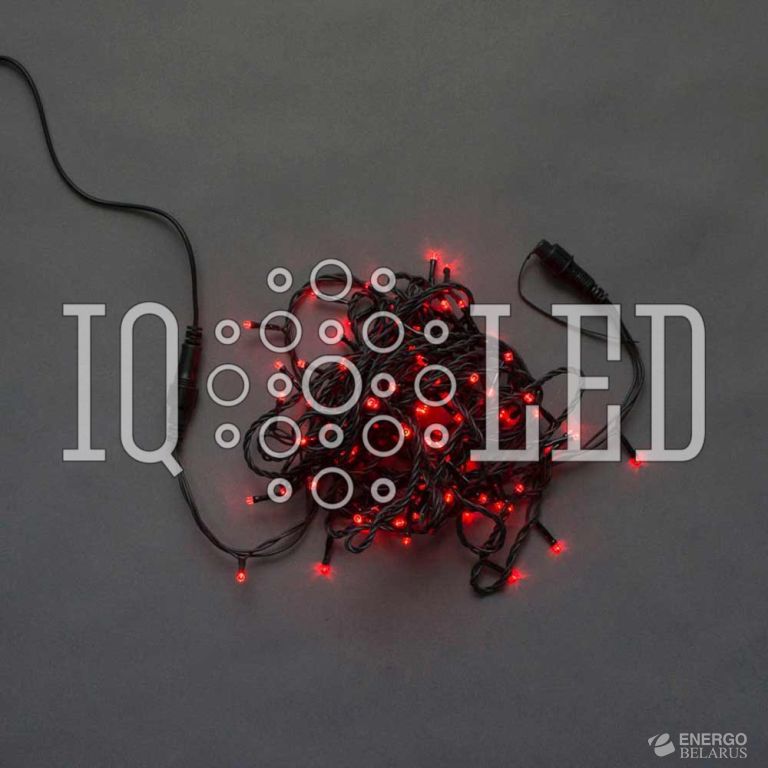 Гирлянда постоянного свечения 10M, 24V, красная / черный провод, соединяемая (без силового шнура)