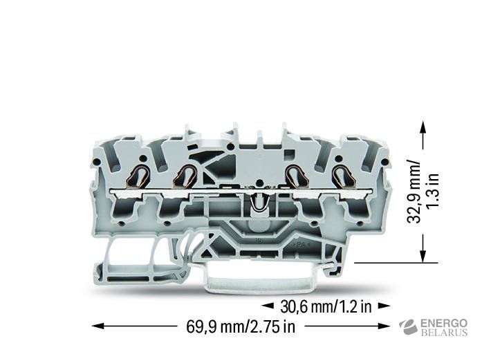 Клемма проходная WAGO 2002-1401 (серая)