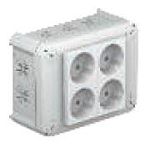 Коробка распределительная T 100 MSD 4 розетки Modul 45 на крышке