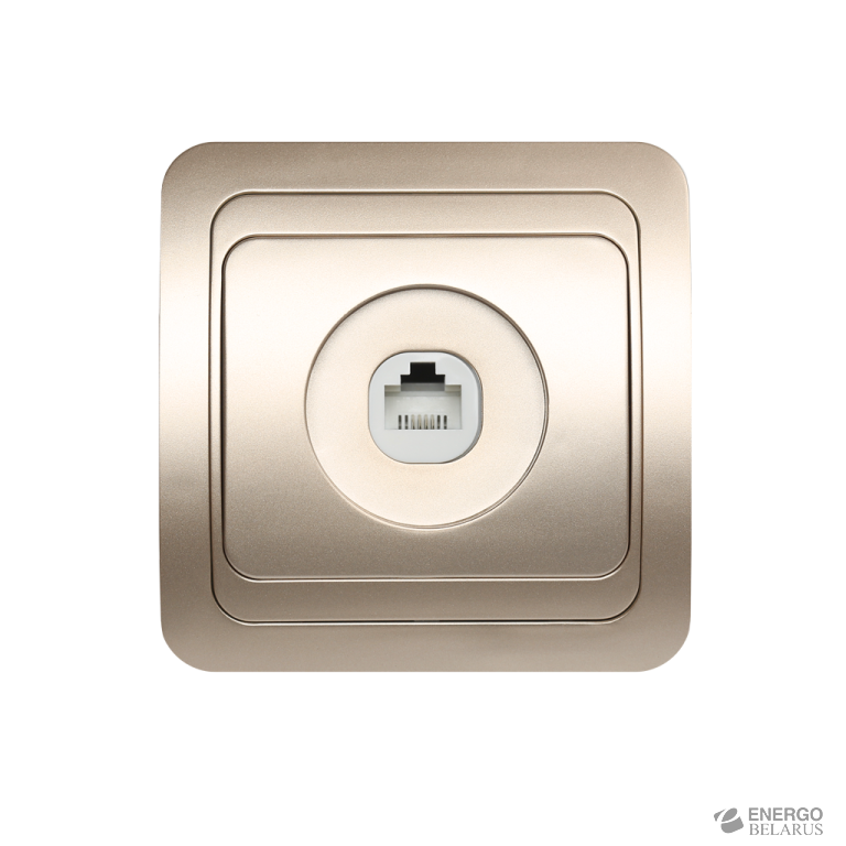 Розетка компьютерная RJ-45 1-местная шампань "Марс", Smartbuy
