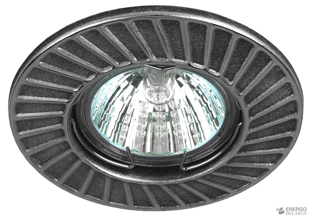 ST6 CH/BK Светильник ЭРА штампованный MR16,12V/220V, 50W черный/хром (100/2800)