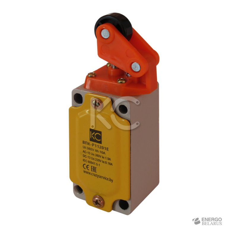 Выключатель путевой ВПК-P1/120/1E прямого действия с одинарным роликом с буфером IP65 КС