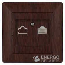 Розетка 4-410-10 Intro P+E Schuko со шторками, 16А-250В + 2хUSB, СУ, Solo, венге (10/100/2500)