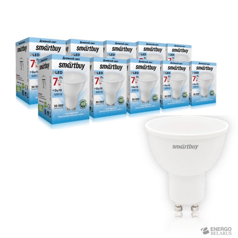 Лампа светодиодная (LED) Smartbuy-GU10-7W/4000/