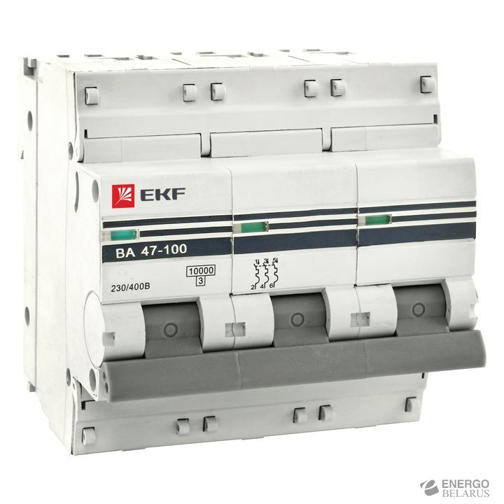 Выключатель автоматический 3P 50А (C) 10kA ВА 47-100 EKF PROxima