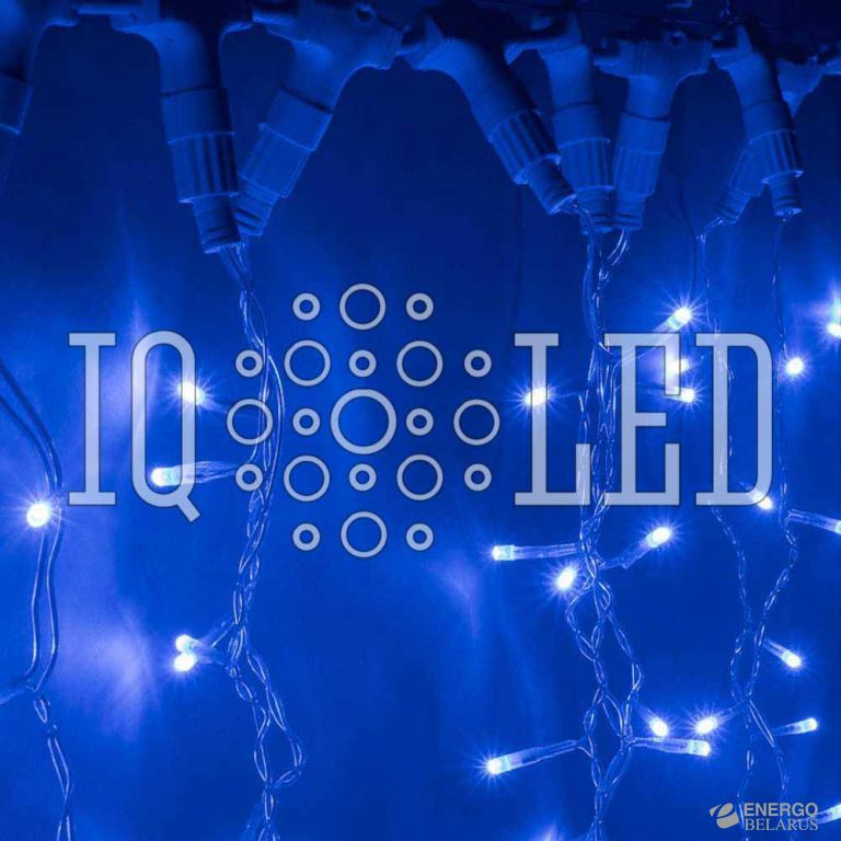 Дождь фиксинг 1,5M, 230V (синие светодиоды/прозрачный)