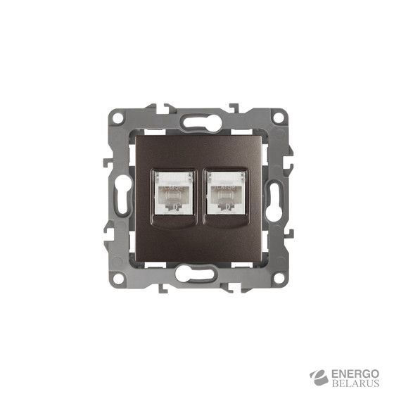 12-3108-13 ЭРА Розетка информационная двойная 2XRJ45, IP20, Эра12, бронза