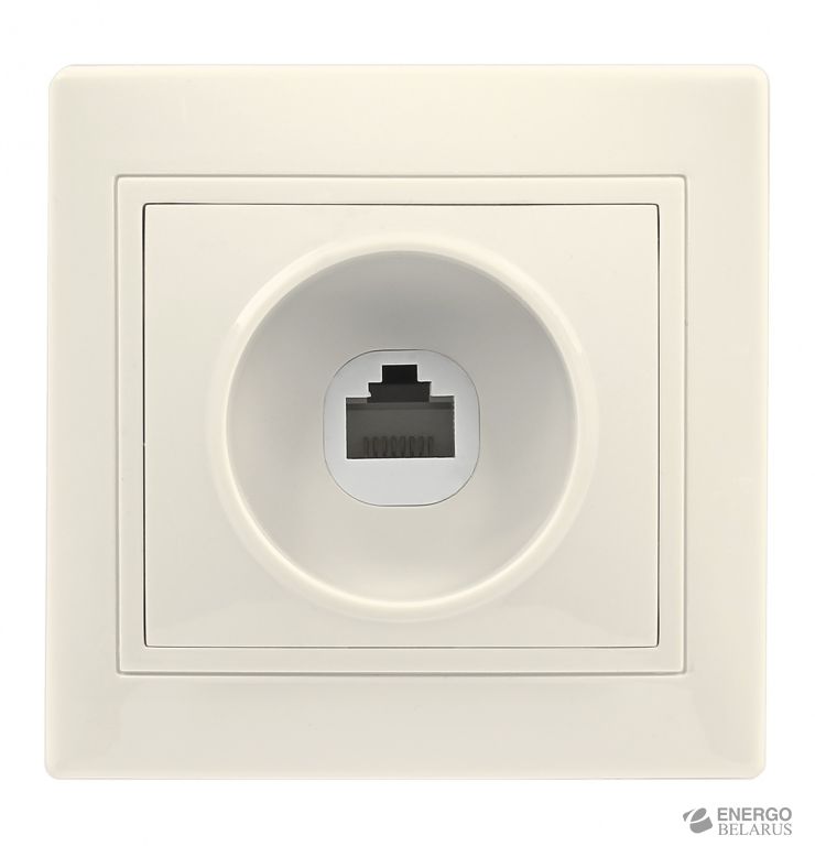 Розетка компьютерная RJ-45 1-местная бежевая шампань "Венера", Smartbu...