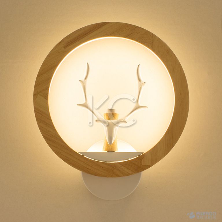 Светильник светодиодный настенный Астерия MMD-LED C052-8-12W, 4000K, дерево/белый, Home Light