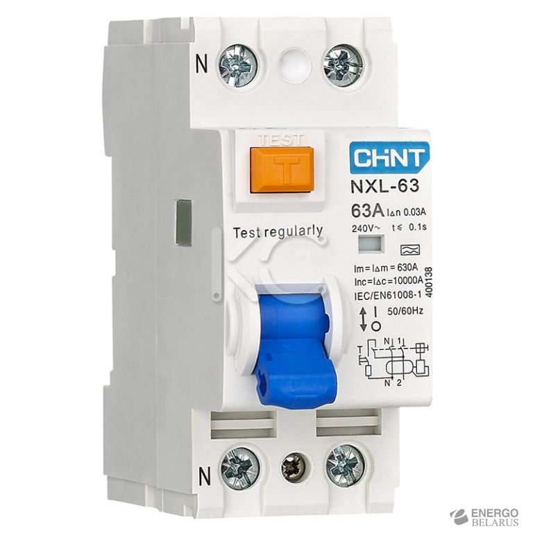 Устройство защитного отключения (УЗО) NXL-63 6kA 1P+N 16A 30mA A (R)(CHINT)