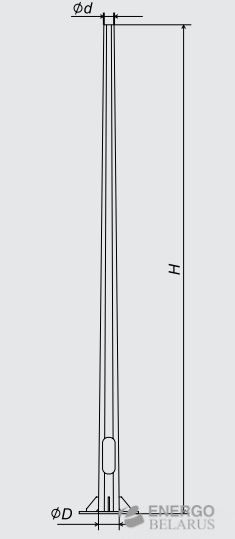 Опора металлическая консольная коническая фланцевая граненая ОМКФГ-1-1-8.5