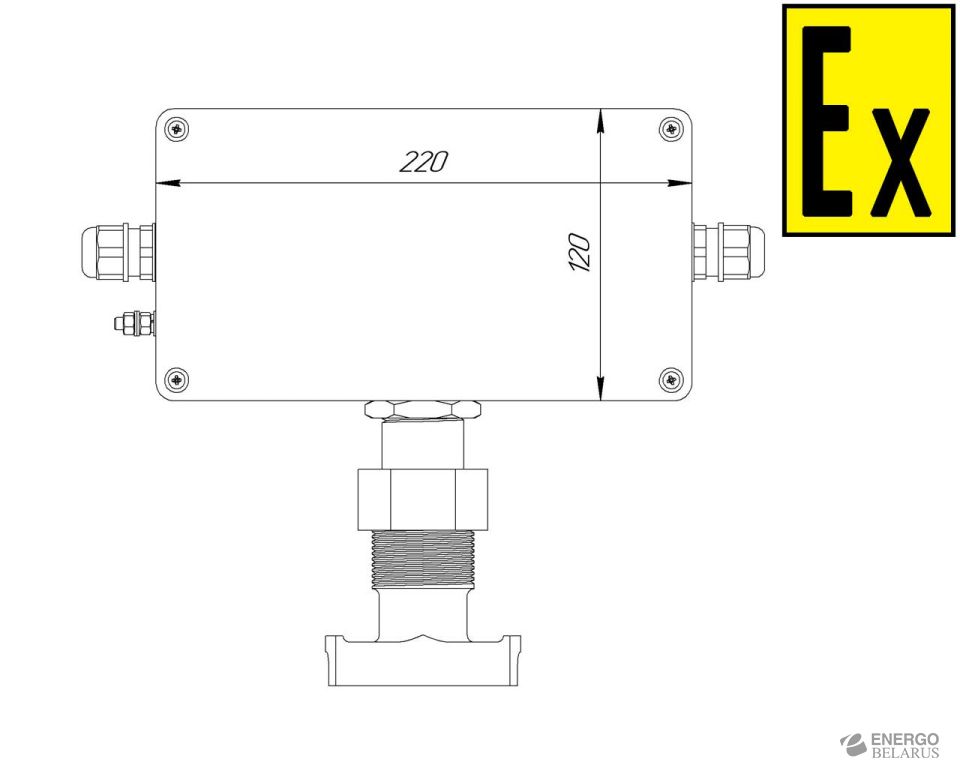 Коробка коммутационная взрывозащищенная для датчиков температуры с вводом под теплоизоляцию КВВЗ ГК 105