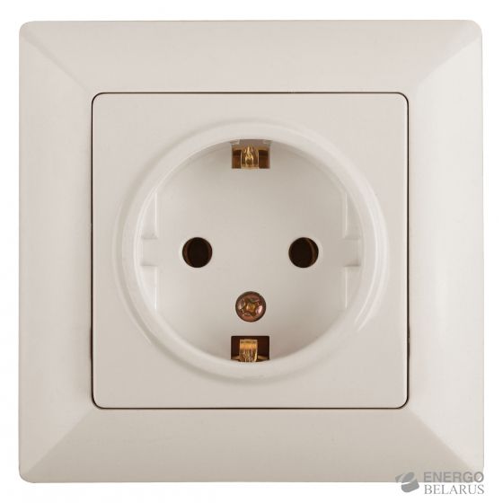 4-206-02 Intro Розетка 2P+E Schuko со шторками, 16А-250В, СУ, Solo, сл.кость