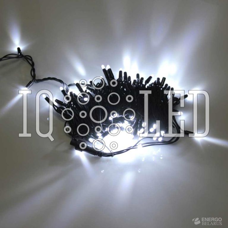 Гирлянда постоянного свечения 20M, 24V, белая / черный провод, соединяемая (без силового шнура)