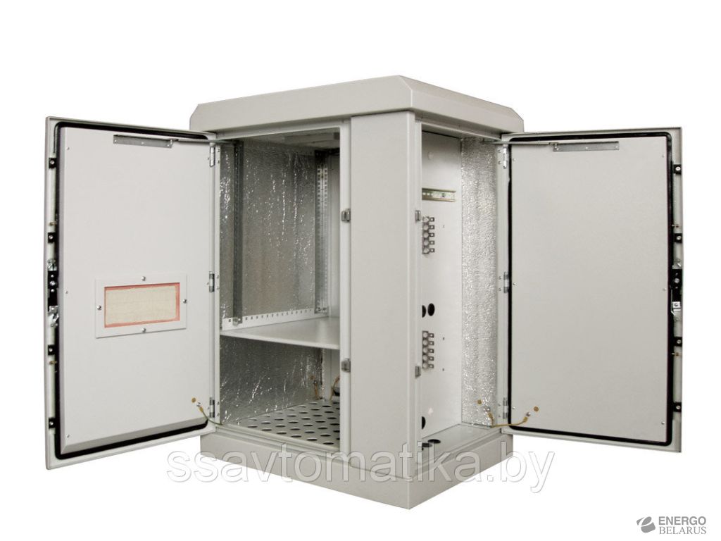 Шкаф 15U (1000х600),передняя дверь вентилируемая, боковая дверь металл