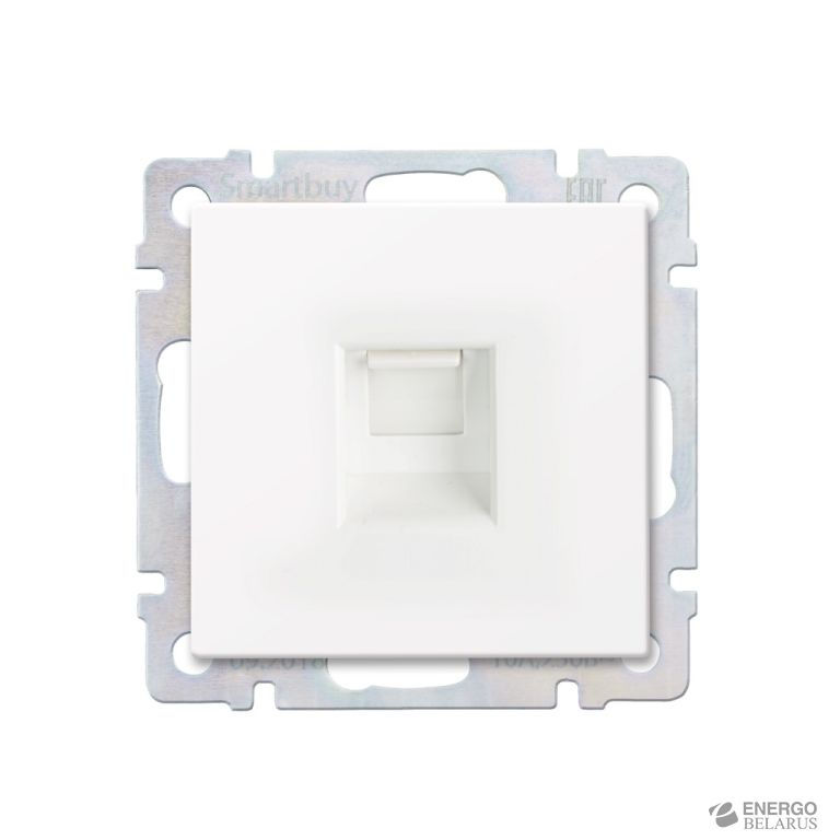 Розетка компьютерная RJ-45, белая, "Нептун" Smartbuy