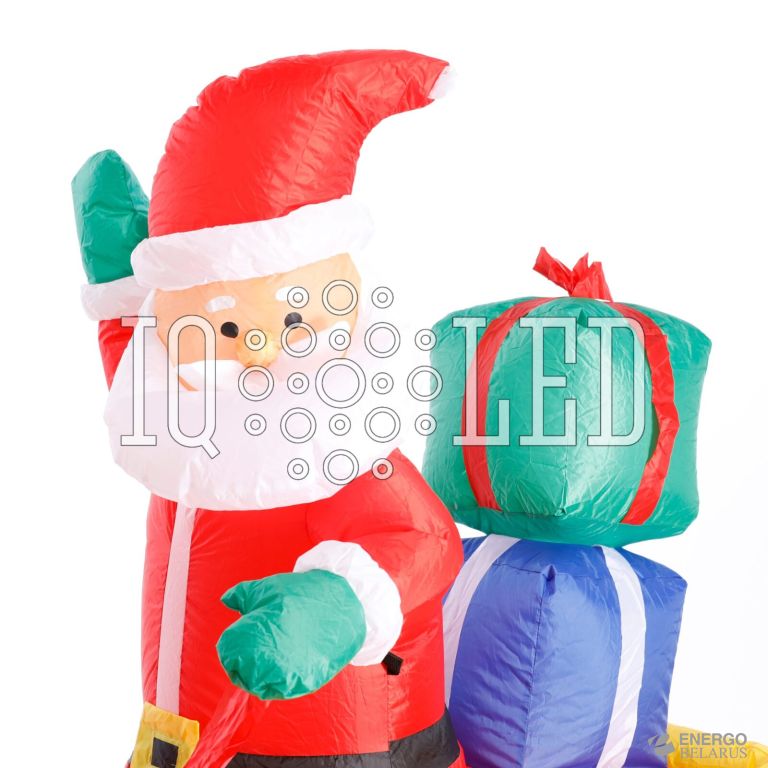 Фигура 3D надувная «Дед Мороз с оленем»