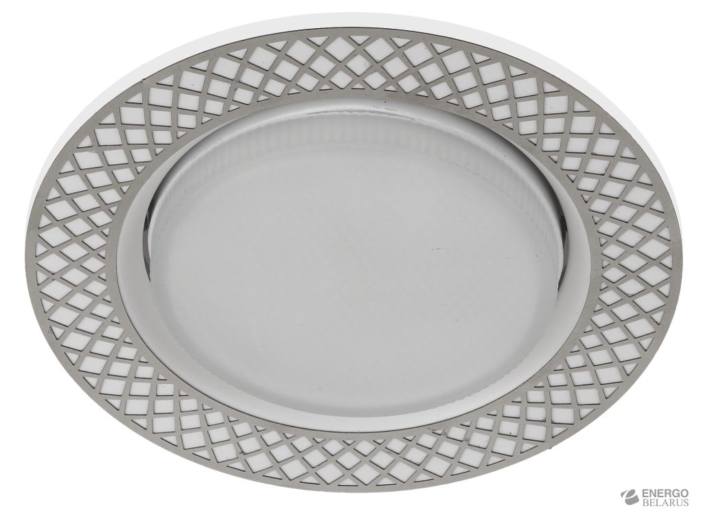 KL79 WH/CH Светильник ЭРА под лампу Gx53 круглый,220V,13W,белый/хром (30/720)
