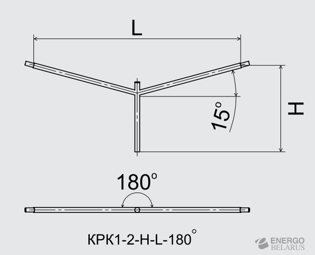 Кронштейн к консольным опорам КРК1-2-1,0-3,0-180°