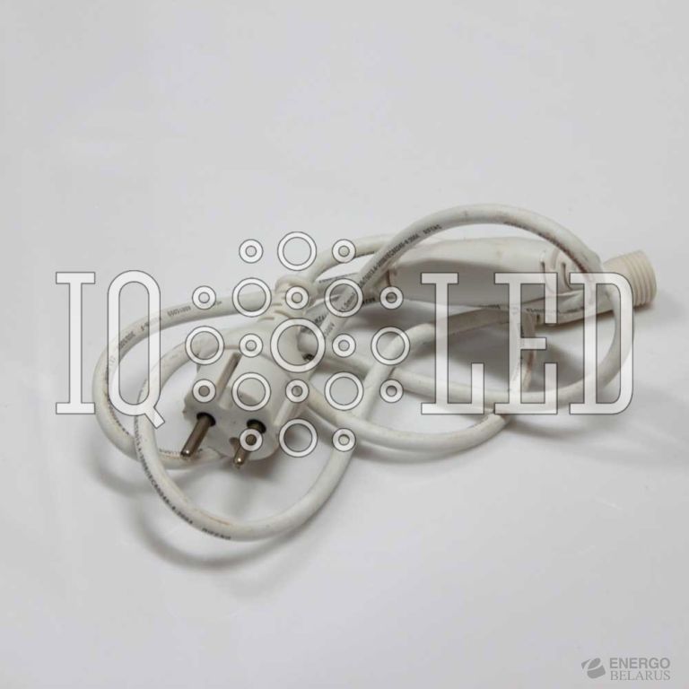 Шнур силовой для гирлянд белый