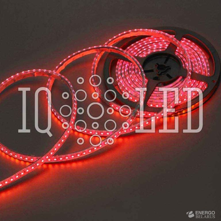 Лента светодиодная 12V, IP67, белая основа (Красная)