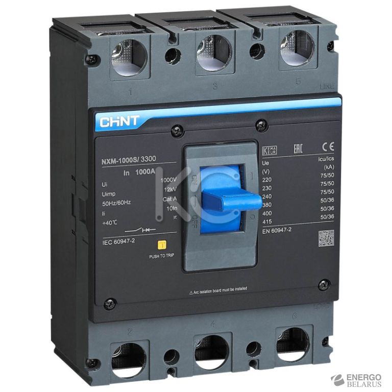 Автоматический выключатель NXM-1000S/3Р 1000A 50кА (CHINT)
