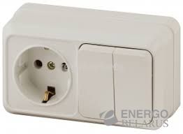 Блок розетка+выключатель горизонтальный 2-701-01 Intro 10(16)А-250В, IP20, ОУ, Quadro, белый (6/120/1440)