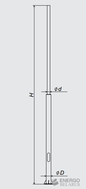 Опора металлическая консольная трубчатая фланцевая ОМК-2-1-9.5(а)