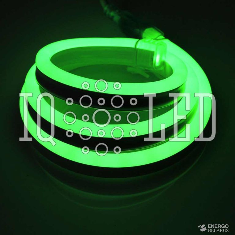 Неон SMD2835 220V, 120P, зеленый, 8х18мм, 1М, 50M