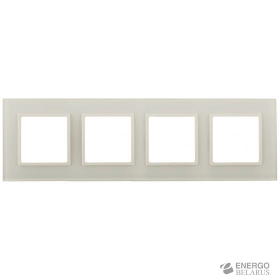 14-5104-02 ЭРА Рамка на 4 поста, стекло, Эра Elegance, сл.кость+сл.к