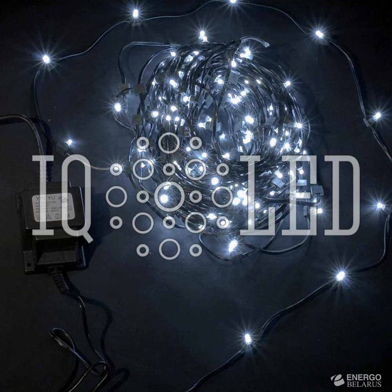 Дождь фиксинг 2X3M, 240V (бел. светодиод/Темно-зеленый провод)