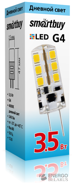 Лампа светодиодная (LED) Smartbuy-G4-3_5W/4000/G4